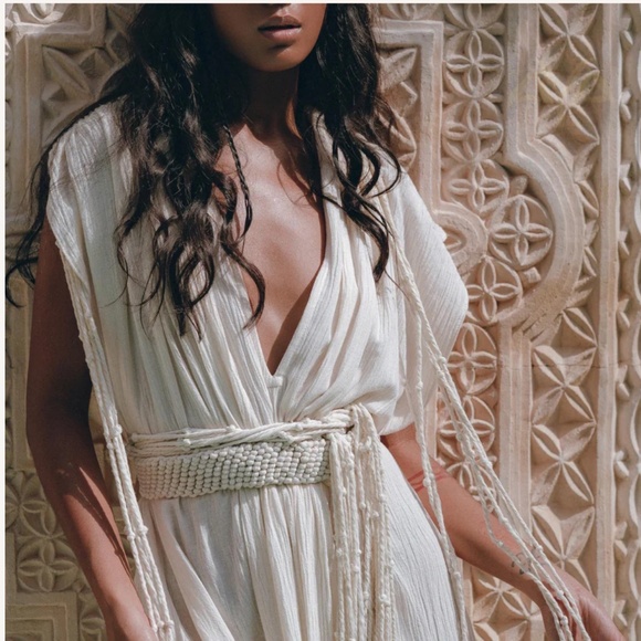 NWT Boho Goddess Dress • Off-White Macrame Dress • Organic Wedding Dress - Picture 3 of 7